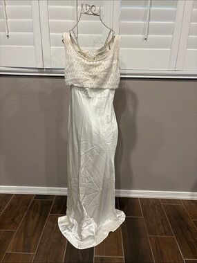 ecru White Lace Bodice Maxi Dress